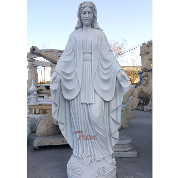 white mary statue saint agnes holding
