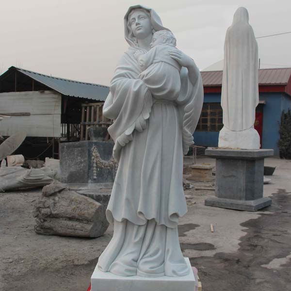 Large white madonna and child christ holy mary for outdoor garden decor online sale TCH-83