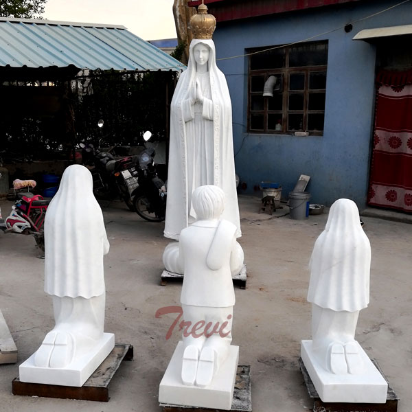 Buy blessed mother our lady of fatima with three shepherd children outdoor garden statue TCH-69