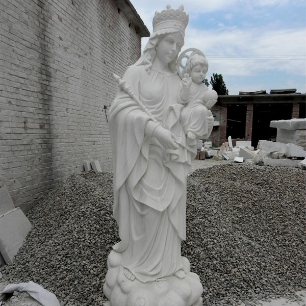 Catholic white our lady of mount carmel statue for outdoor garden TCH-84