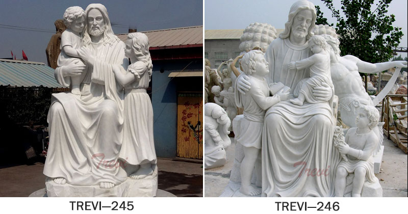 Jesus christ with children designs outdoor large caholic garden statues onlne sale