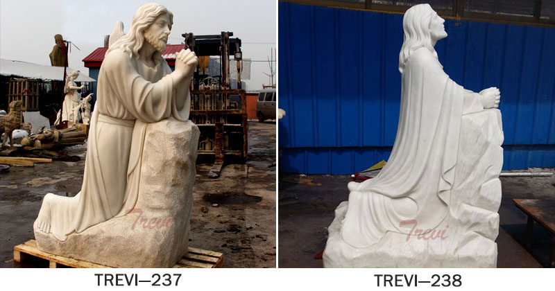 Life-size-christ-jesus-kneeling-in-prayer-at-Gethsemane-garden-religious-statues-outdoor-Trevi Sculpture