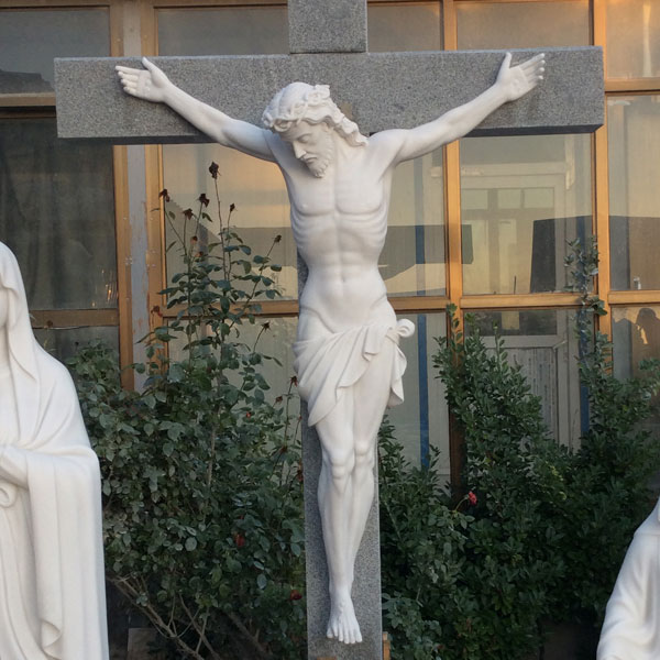 Catholic Life-size Marble Jesus on the Cross Sculpture Supplier CHS-288