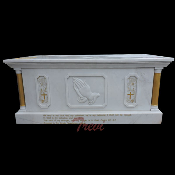 White marble altar table catholic church furniture to buy TCH-219