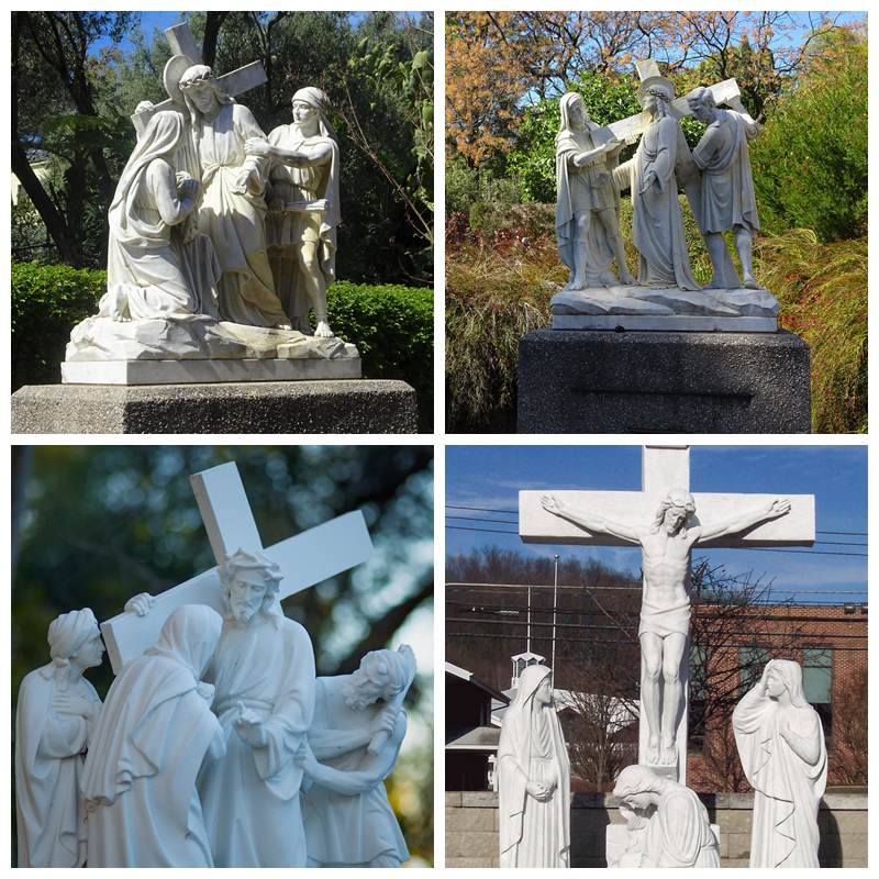 more marble jesus on the cross statue-Trevi Sculpture