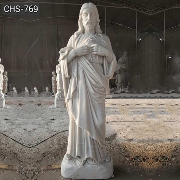 Life-Size Catholic Marble Sacred Heart Of Jesus Statues for Sale CHS-769