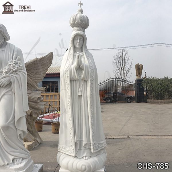White Marble Fatima Statue for Sale Catholic Outdoor  Decor CHS-785