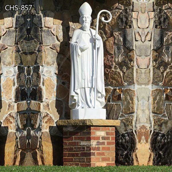 Marble St.Patrick Statue Catholic Outdoor Decor Factory Supplier CHS-857