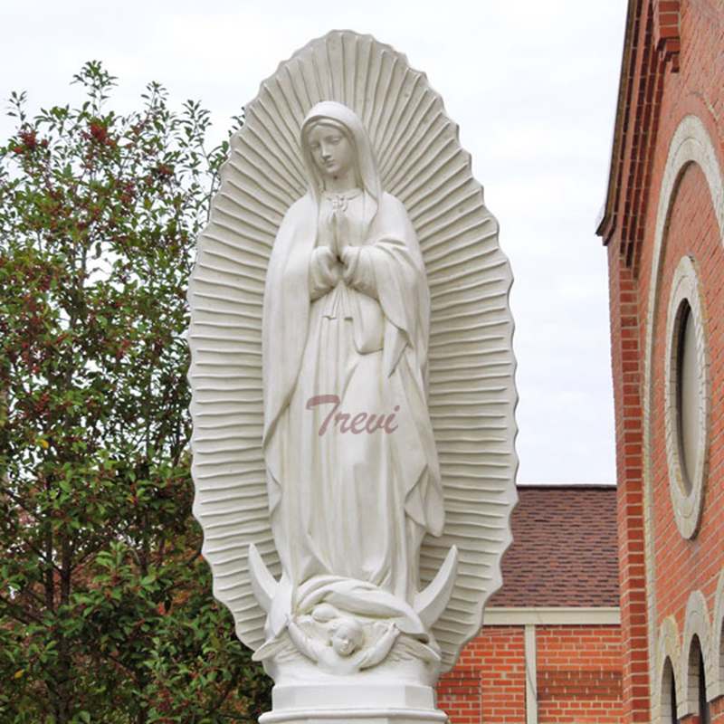 Blessed Marble Our Lady of Guadalupe Large Religious Church Statue for Sale