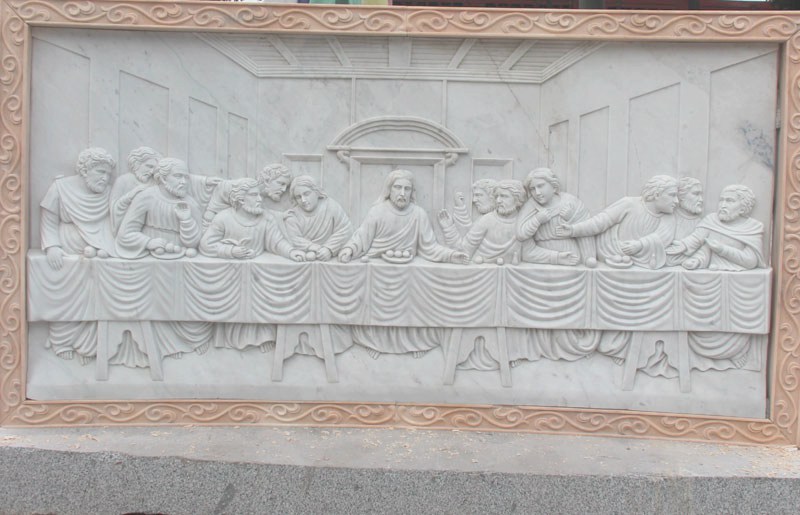 Large Marble Catholic Relief Hand-carving Artwork factory