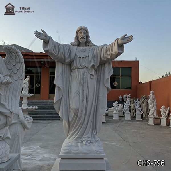 Life-size Catholic Open Hand Jesus Statue Marble Churches Decor for Sale   CHS-796