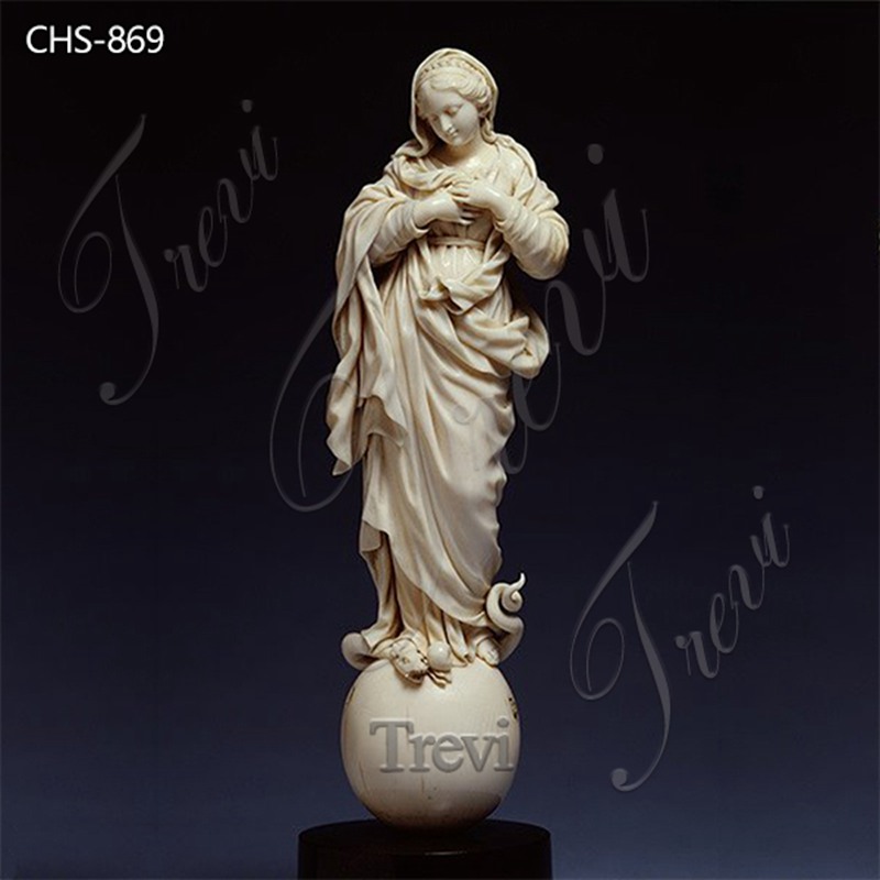 Life-Size Virgin Mary Marble Statue Church Decor for Sale CHS-869