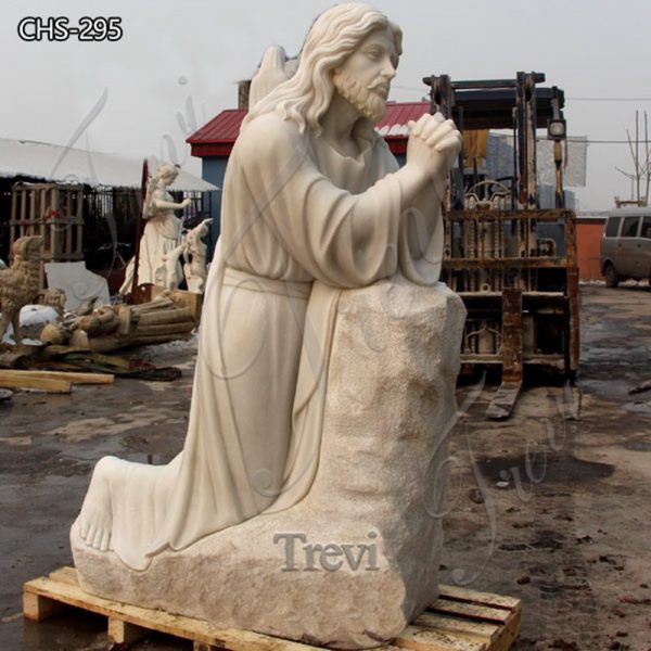 White Marble Kneeling Jesus Statue Garden Decor Factory Supply CHS-295