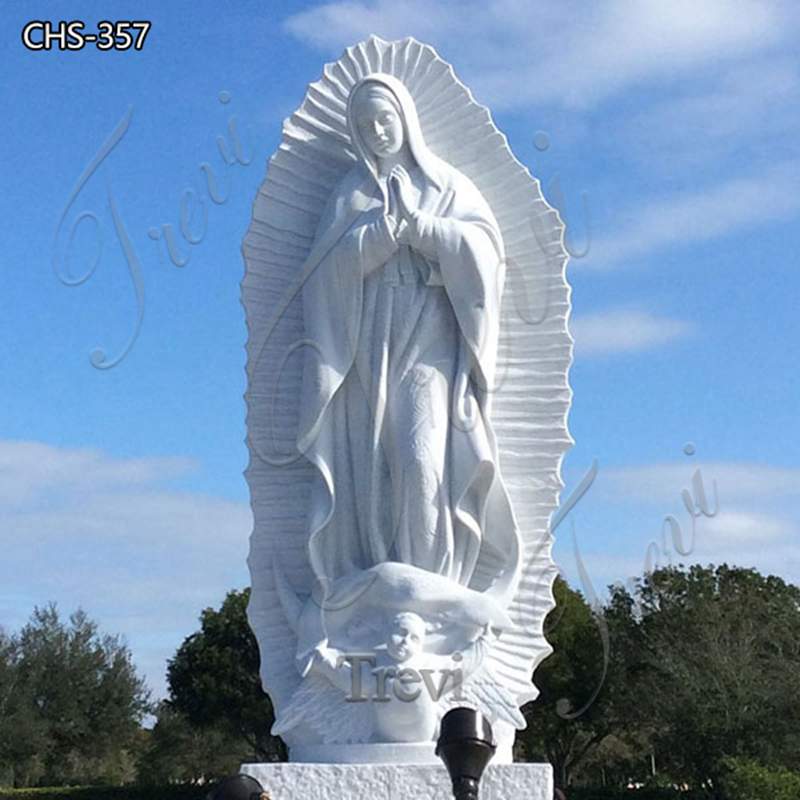 Hand Carving Our Lady of Guadalupe Marble Garden Statue for Sale CHS-357