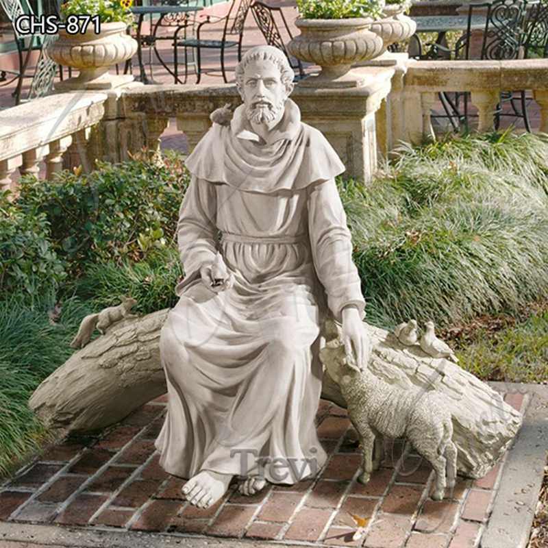 Life-Size Marble Outdoor Saint Francis Statue for Sale CHS-871