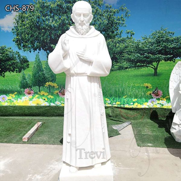Life-Size Marble Padre Pio Statue Outdoor Decor for Sale CHS-879