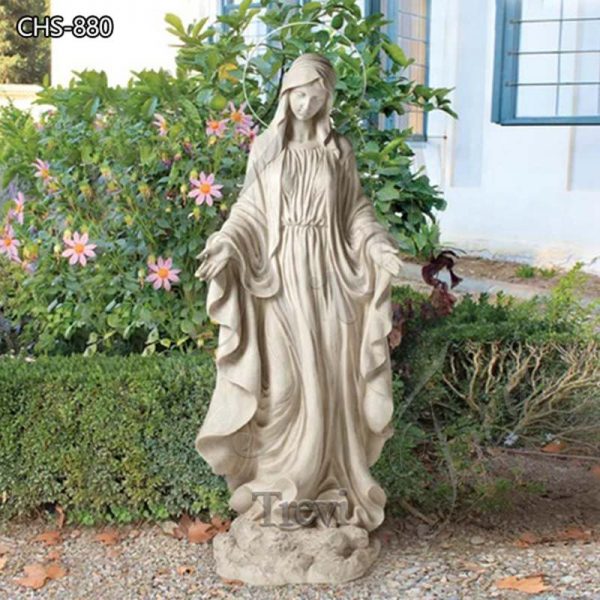 Virgin Mary Marble Statue With Outstretched Hands Church Decor for Sale CHS-880