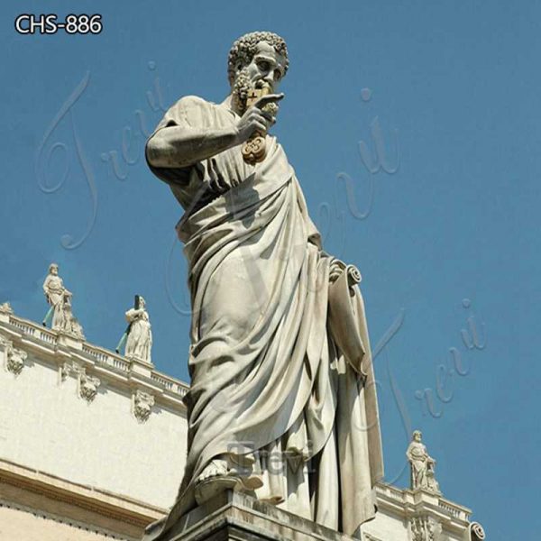 White Marble St Peter Statue Church Decor for Sale CHS-886