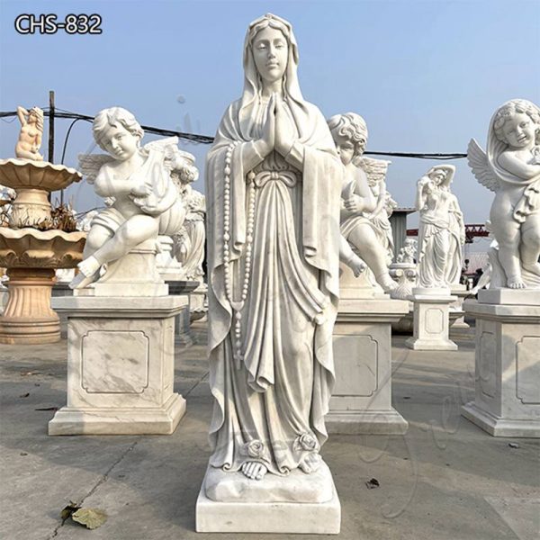 Hand Carving Our Lady of Lourdes Garden Marble Statue for Sale CHS-832