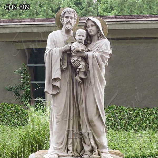 Hand Carved White Holy Family Marble Statue Supplier CHS-889