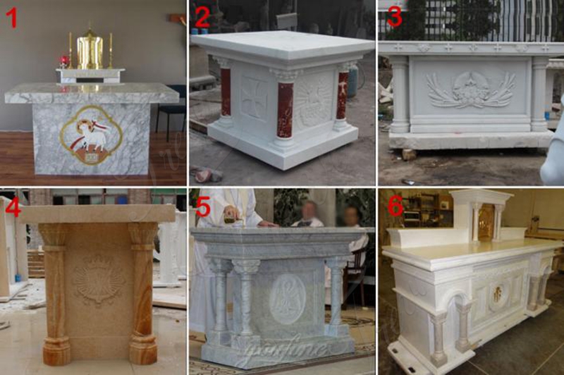 Natural White Marble Altar Table Church Decor Supplier CHS-896