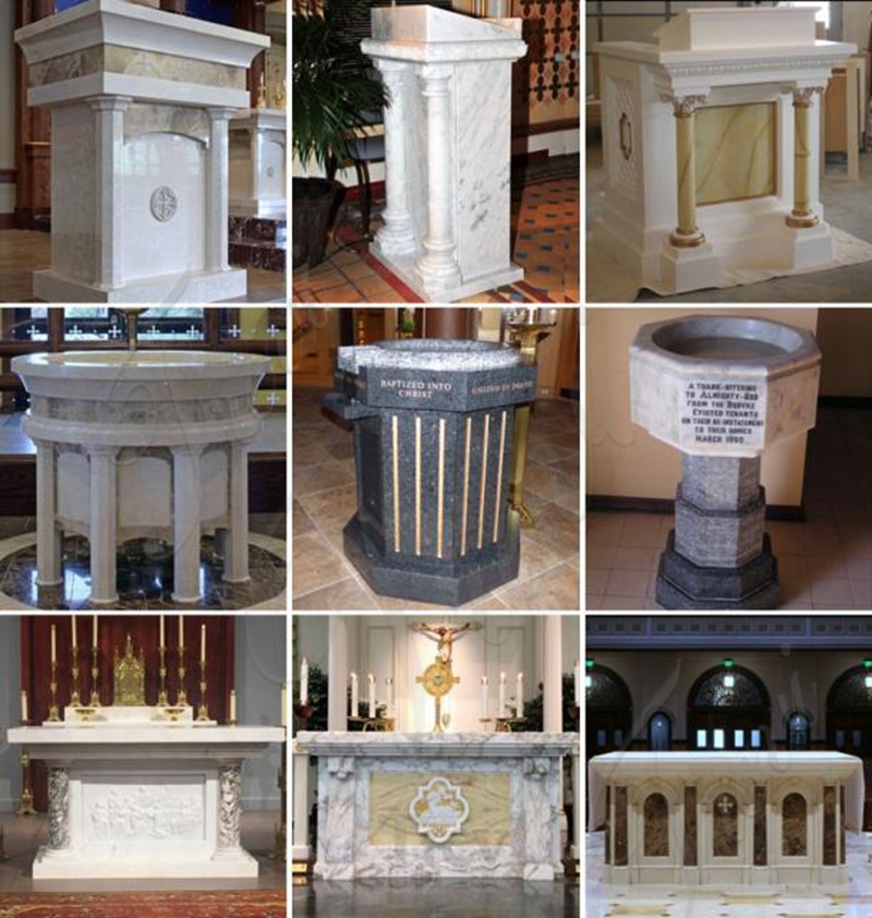 White Hand Carved Catholic Marble Altar Church Decor CHS-749