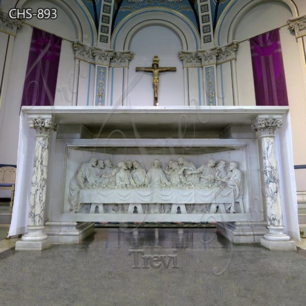 Natural Marble Catholic Altar Table The Last Supper for Sale CHS-893