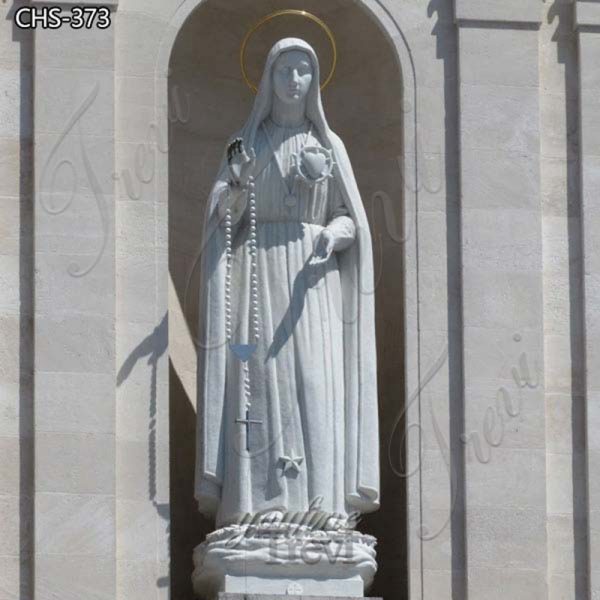 White Marble Our Lady Immaculate Heart of Mary Statue for Sale CHS-373