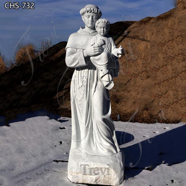 Life Size Marble Saint Anthony Statue in White Color CHS-732