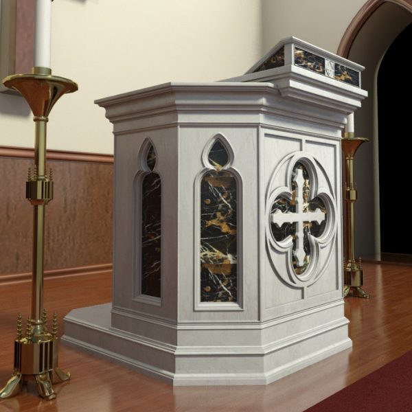 Marble pulpit for church-Trevi Sculpture