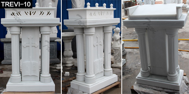 Catholic White Marble Altar Table Church Decor for Sale-Trevi Sculpture