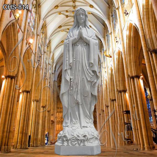White Marble Our Lady of Lourdes Statue Outdoor Decor CHS-814