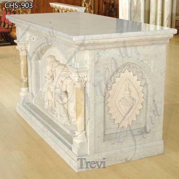 Exquisite Catholic White Marble Altar Table for Church Wholesale CHS-903