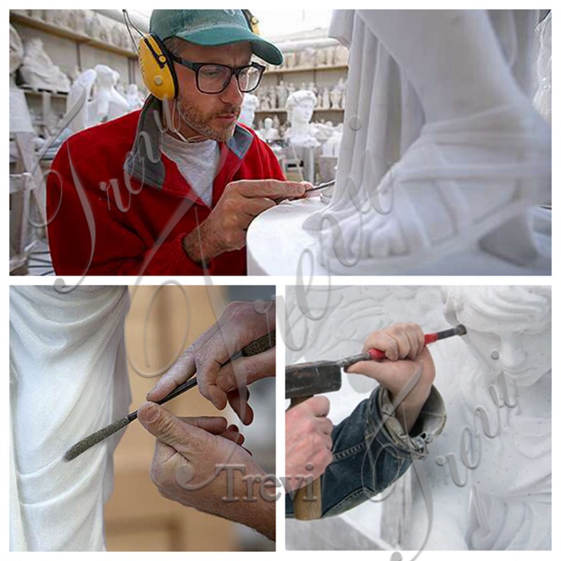 exquisite white marble carving skills-Trevi Sculpture
