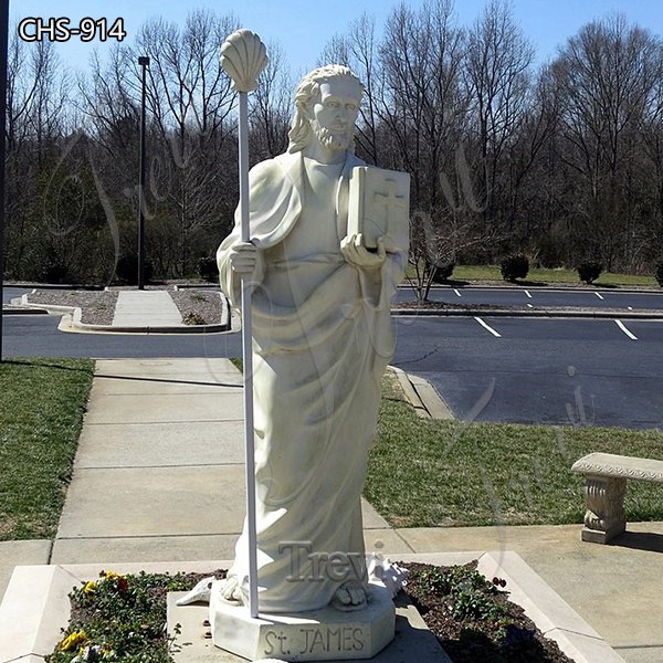 Exquisite Natural Marble Saint James Statue for Outdoor Decor CHS-914