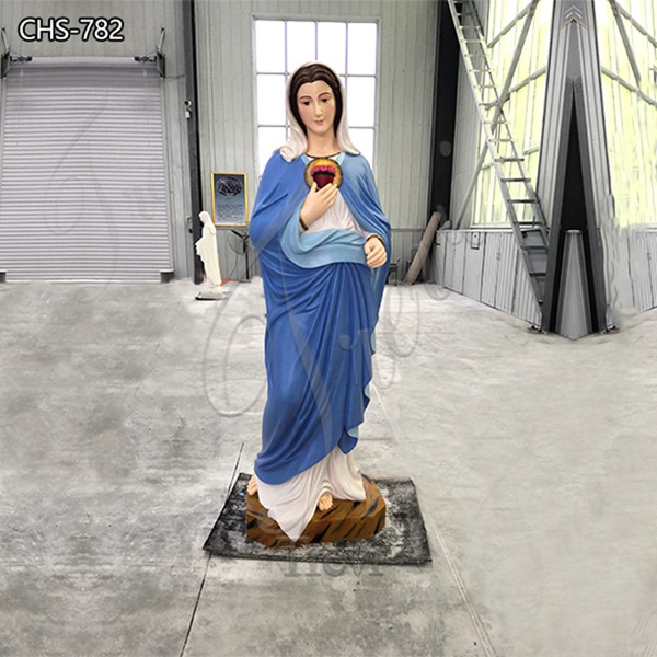 Catholic Painted Marble Virgin Mary Statue for Home Direct Factory CHS-782