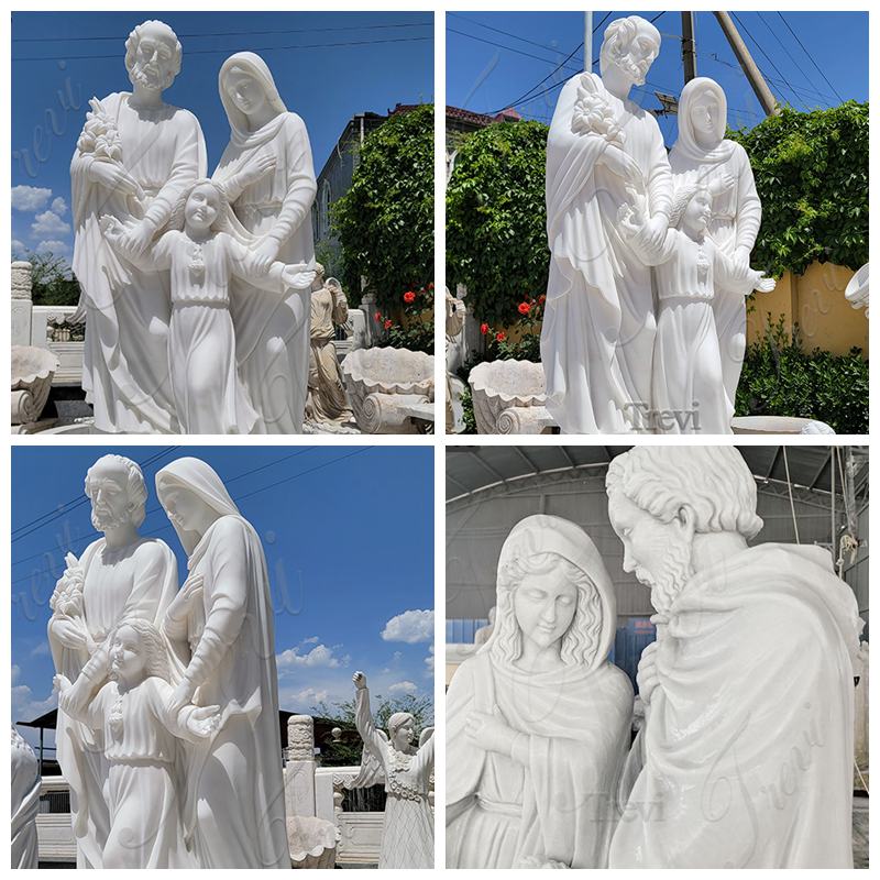 white marble the holy family statue for sale-Trevi Sculpture