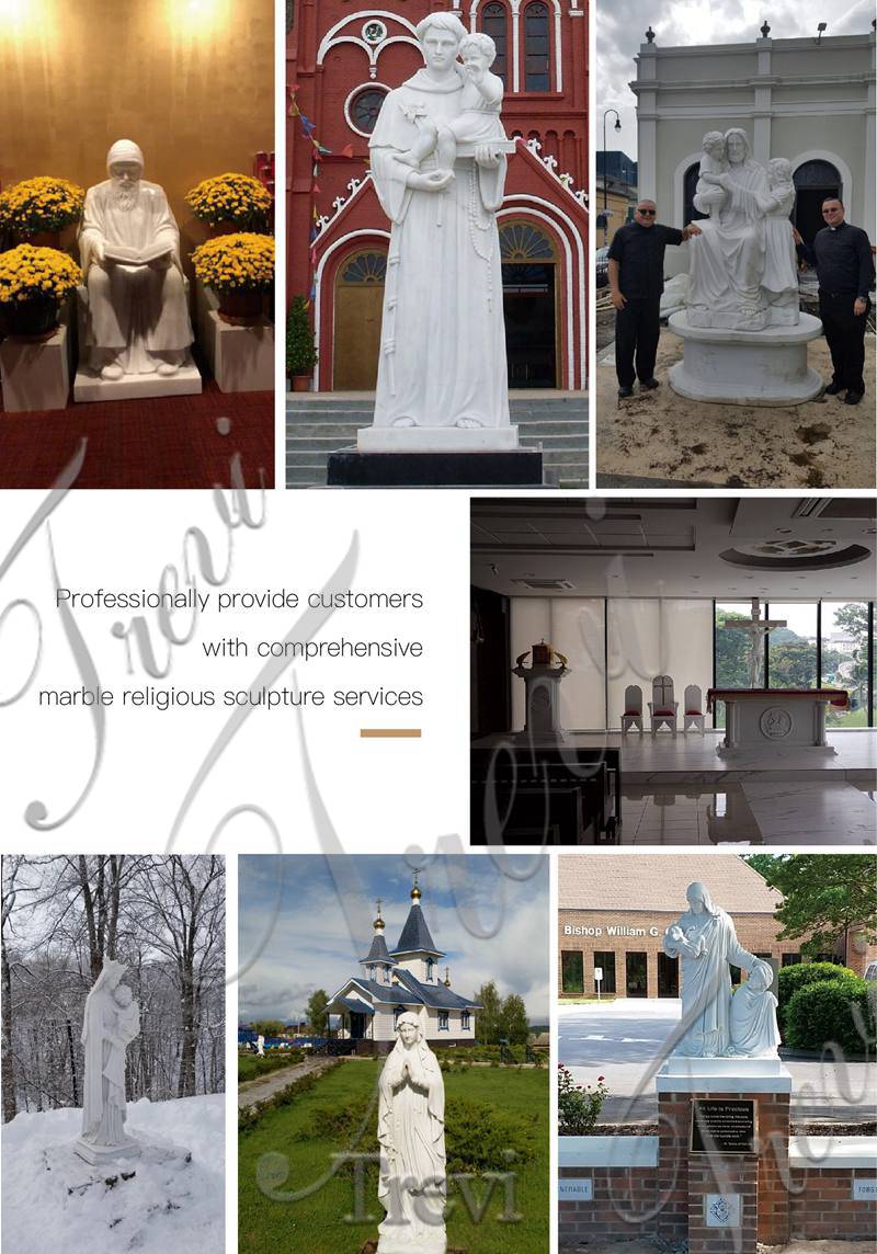 white saint james statue for church-Trevi Sculpture