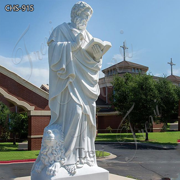 White Catholic Marble Saint Mark Statue Supplier CHS-915