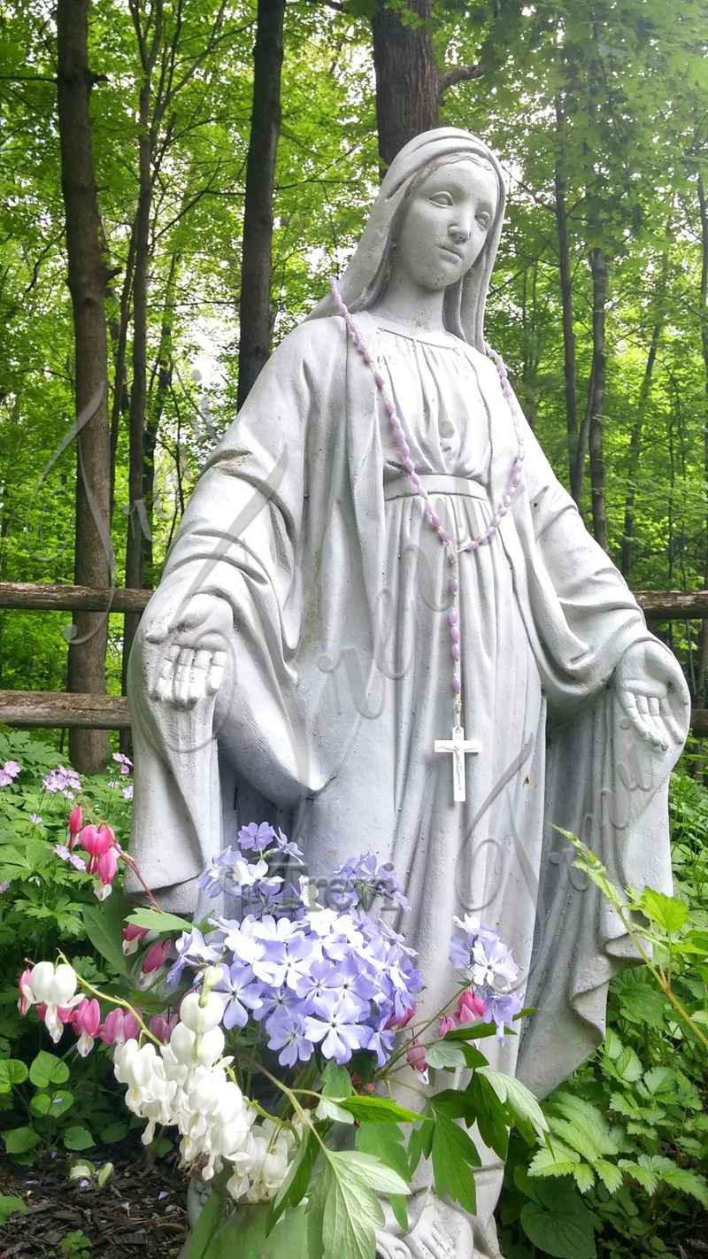 white catholic Virgin mary statue