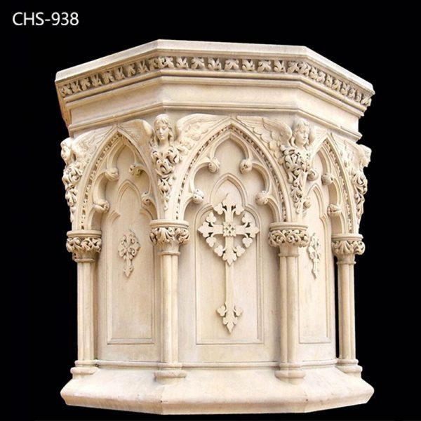 Custom Marble Pulpit with Exquisite Angels Designs for Church CHS-938