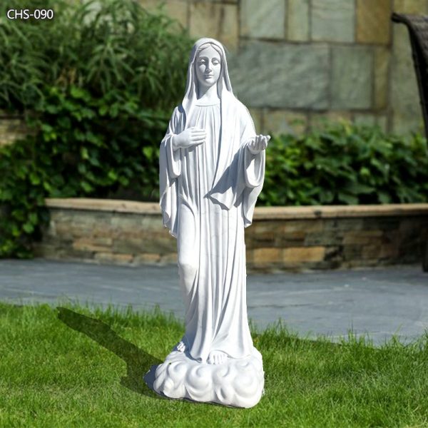 Life-Size Church Marble Ornament Our Lady Queen of Peace Statue CHS-090