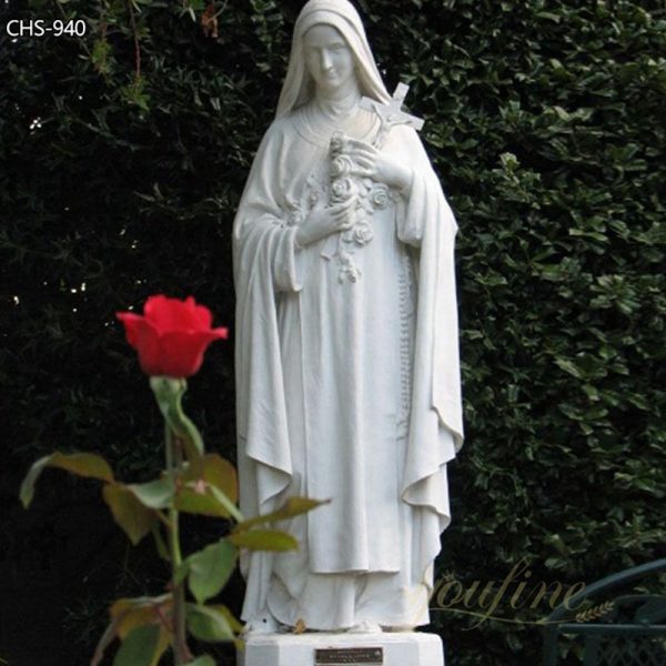Outdoor Marble Statue of St Therese the Little Flower Church Garden CHS-940