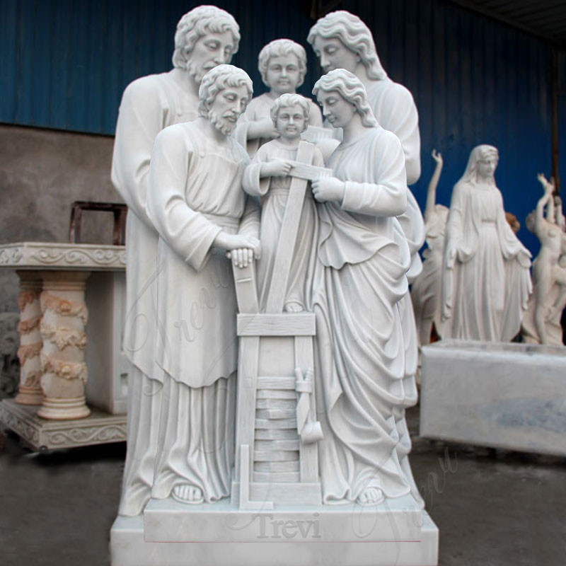 Description of marble Holy Family Sculpture