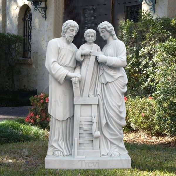 Outdoor Religious Life-Size Holy Family Marble Statue Supplier CHS-252