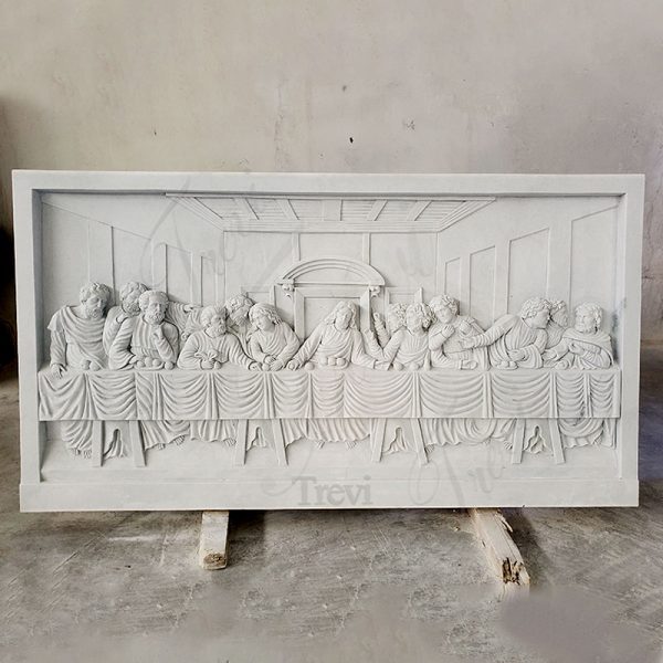 Hand-carved Marble Last Supper Relief Wall Sculpture Church Decor