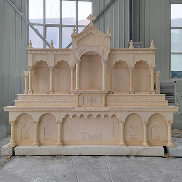Church Beige Marble Altar Table High-Quality Factory Supply