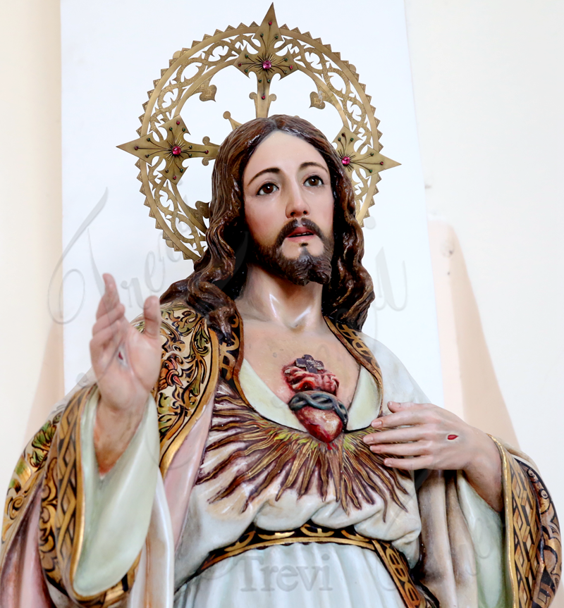 Colorful Marble Jesus Statue