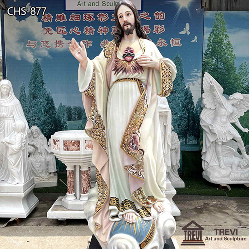 painted Jesus statue
