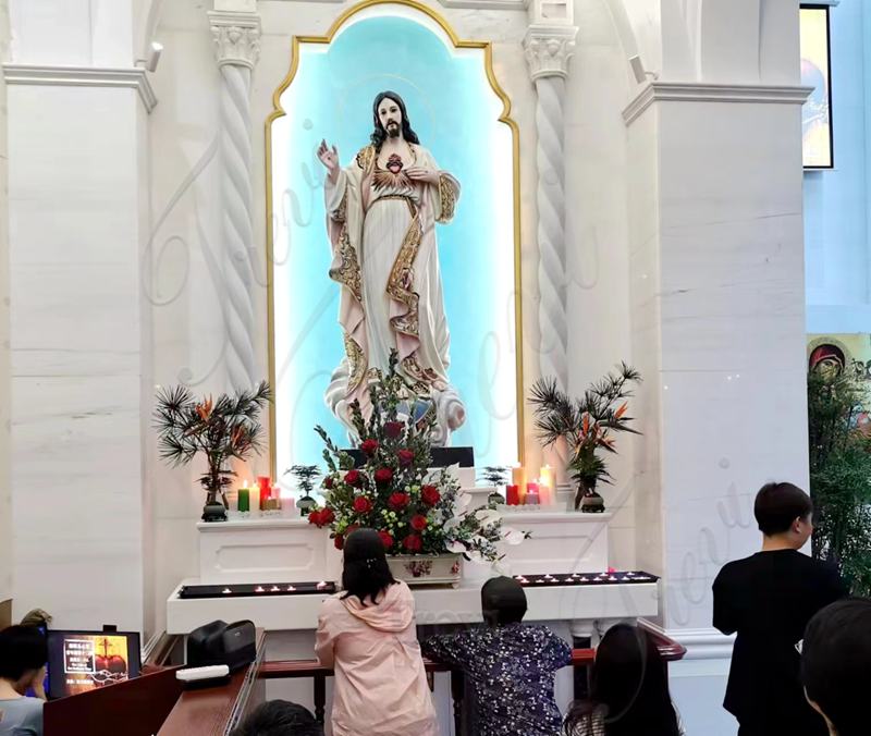 Colorful Marble Jesus Statue